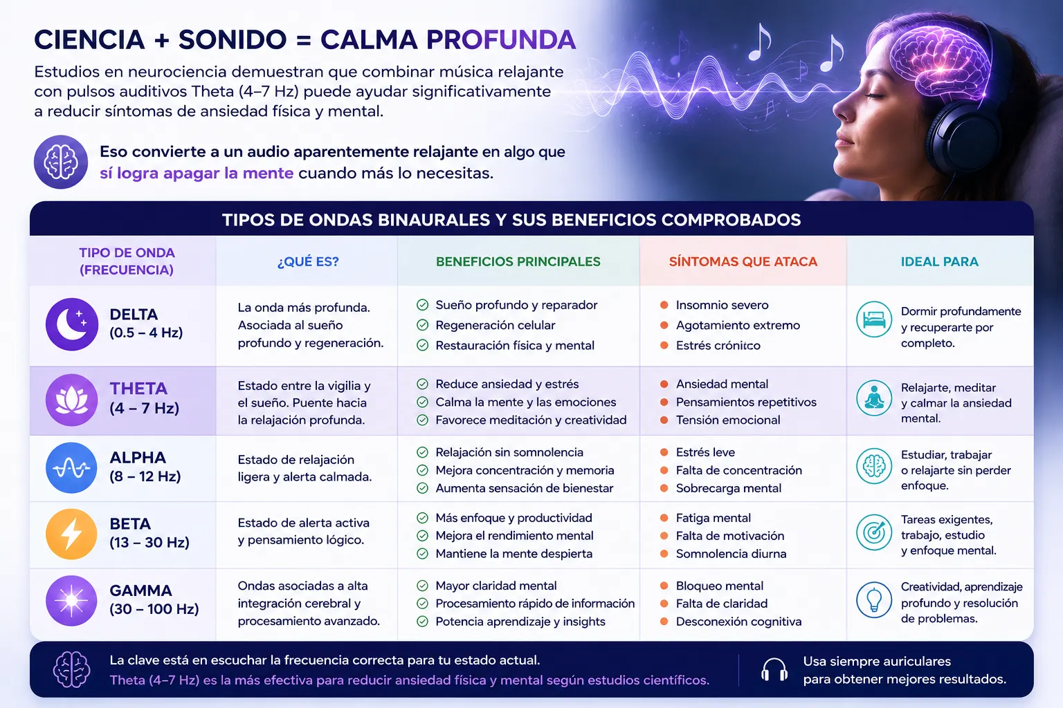 sonidos para reducir la ansiedad y el estrés